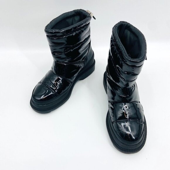 SAM EDELMAN Carlton Black Patent Leather Snow Boots Size 6 - Picture 3 of 9